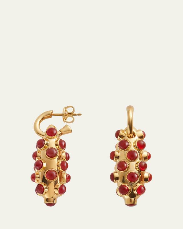 Carnelian 18K Gold-Finish Earrings